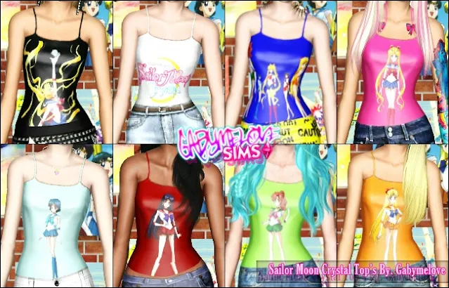 Sims 3 CC | Clothing: Sailor Moon Crystal Top's | Gabymelove Sims | custom content, cotenido personalizado, mod, mods, sims3pack, CAS, CUS, create a sim, crear un sim, cloth, clothes, ropa, animé, manga, magical girls, mercury, mars, jupiter, venus, cristal, marinero, luna, usagi, tsukino, serena, serenity, rei, ami, mizuno, hino, lita, makoto, kino, mina, minako, ahino