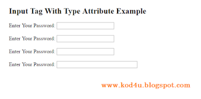 HTML Input Tag With Password Example