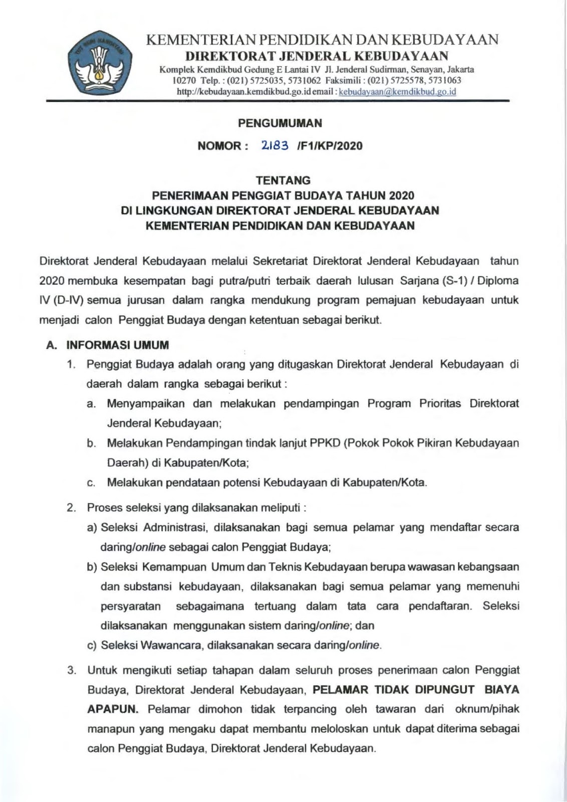 Rekrutmen Non Pns Ditjen Kebudayaan Kementerian Pendidikan Dan Kebudayaan Besar Besaran Bulan Maret 2020 Untuk 247 Kabupten Kota Se Indonesia Rekrutmen Lowongan Kerja Bulan Juli 2021