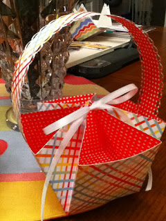 scrapbook paper Easter basket - red