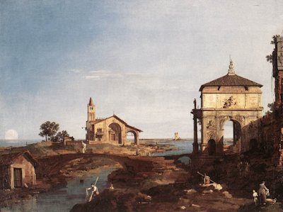 Capriccio with Venetian Motifs (1742) painting Canaletto