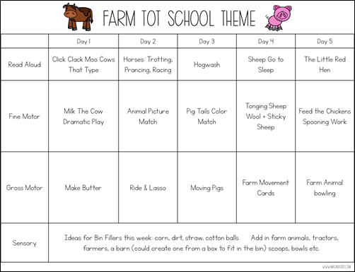 Farm Tot School Theme