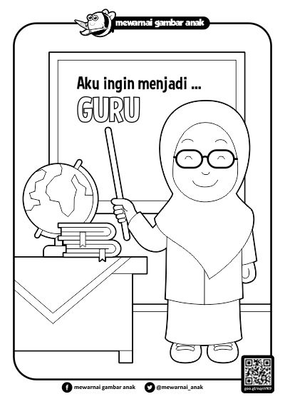 Mewarnai Gambar  Anak Mewarnai Gambar  Cita  Cita  Guru 