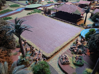 British soldiers fire at the village