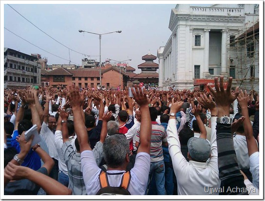 Peace rally in Kathmandu Basantapur 