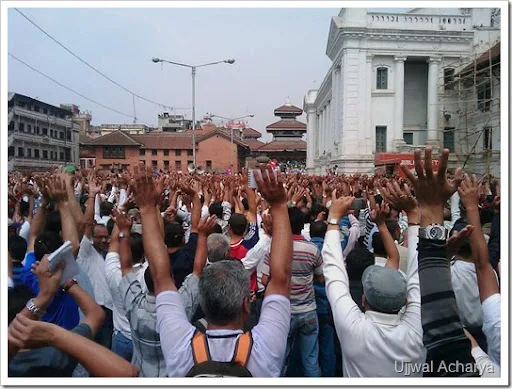 Peace rally in Kathmandu Basantapur 