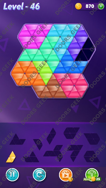 Block! Triangle Puzzle Master Level 46 Solution, Cheats, Walkthrough for Android, iPhone, iPad and iPod