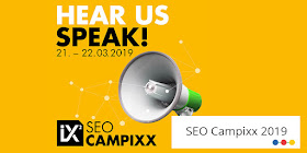 Hear us speak - SEO Campixx Banner - Anna Pianka, Dirk Lankenau
