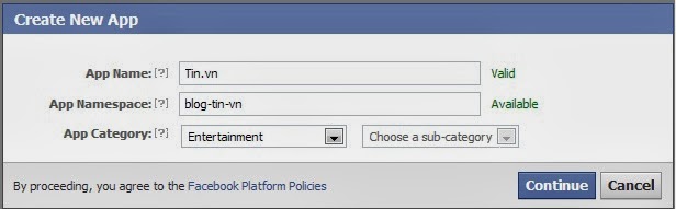 Tạo Facebook App cho comment