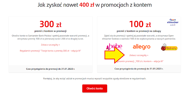 Rejestracja w promocji "100 zł z kontem - edycja II"