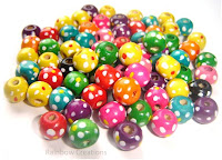 Painted wooden beads