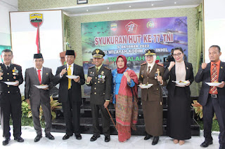 Kodim Inhil Gelar Syukuran Peringatan HUT ke-77 TNI