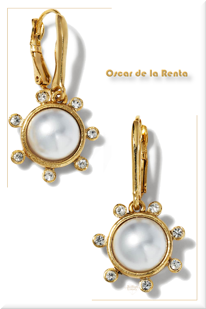 ♦Oscar de la Renta crystal pearl dot earrings #oscardelarenta #jewelry #earrings #brilliantluxury