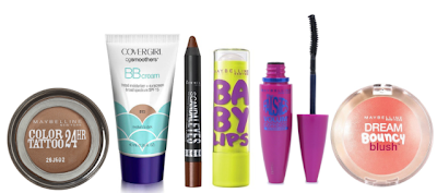 Maybelline, baby lips, bb cream, covergirl, the falsies, bouncy blush, summer, makeup, sweat proof, rimmel, eyeshadow, blush