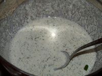 Chef-made yogurt sauce, garlic breath good!