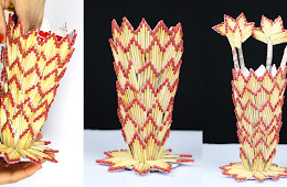 How to make a flower vase with matchsticks