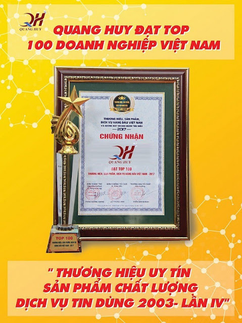 Quang Huy đạt tiêu chuẩn sản phẩm chất lượng tốt nhất thị trường