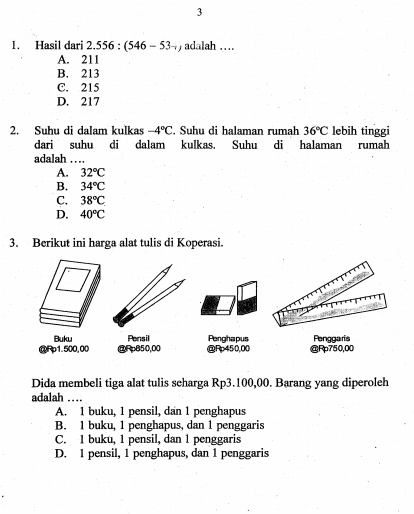 Preview soal UN SD