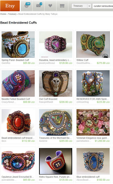 bead embroidered cuff bracelets on Etsy