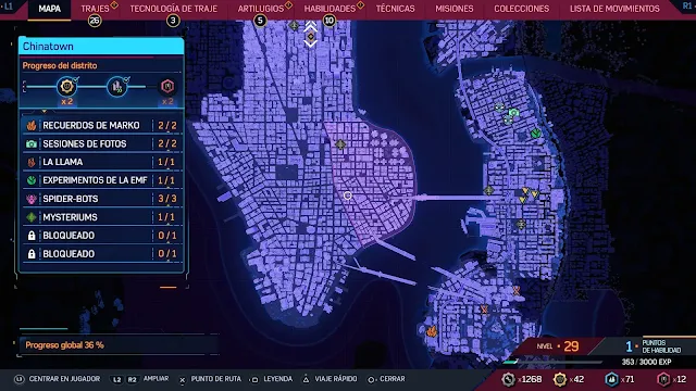 Análisis review Spiderman 2 en PS5 - Mapa