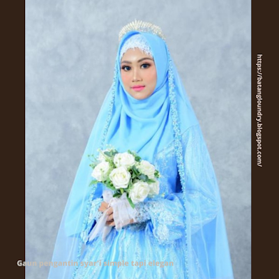 Gaun pengantin syar'i simple tapi elegan