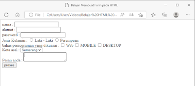 Belajar HTML Dasar #8 - Membuat Form pada HTML