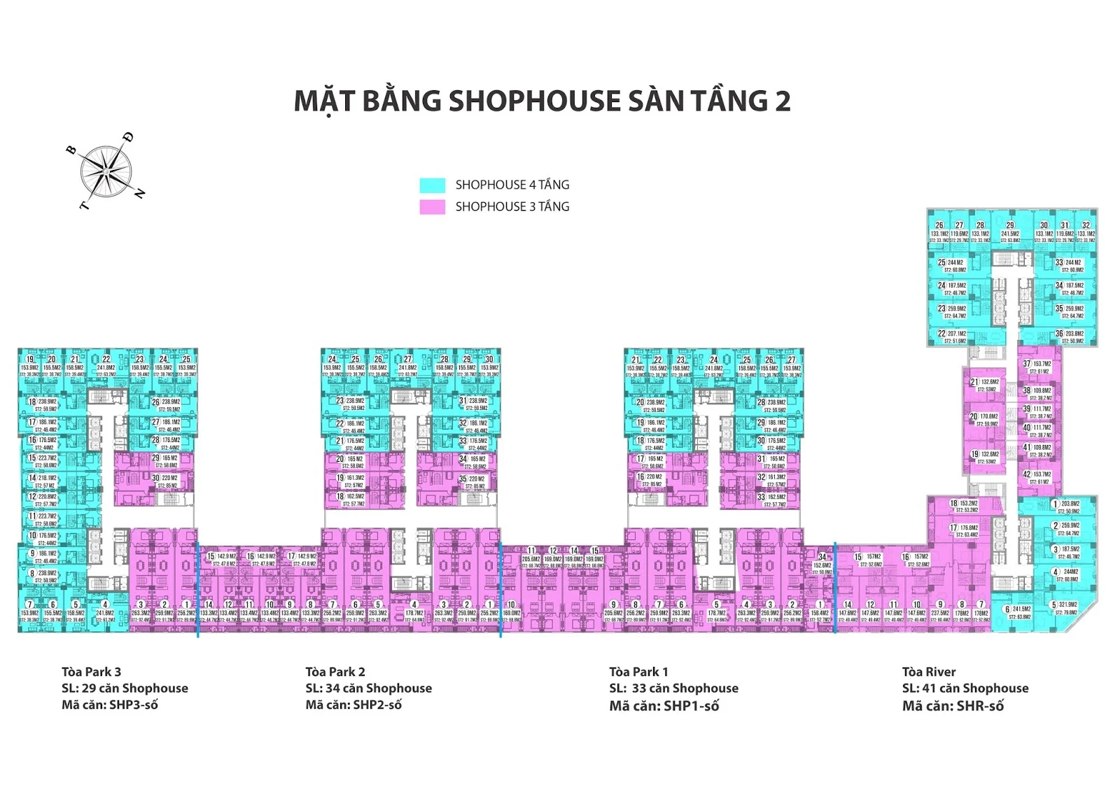 Mặt bằng shophouse sàn tầng 2