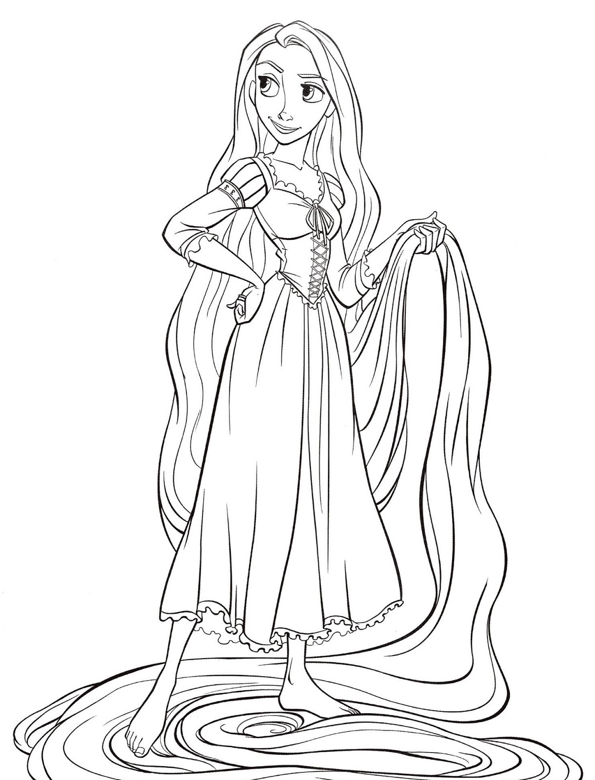 Mewarnai Gambar Putri Rapunzel - Suka Mewarnai