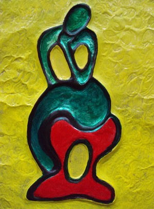 African  on Sandra S Thinking Woman   Abstract Metal Art Painting By Injete