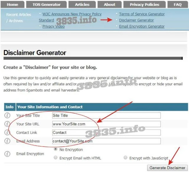 Cara Mudah Membuat Disclaimer Untuk Blog