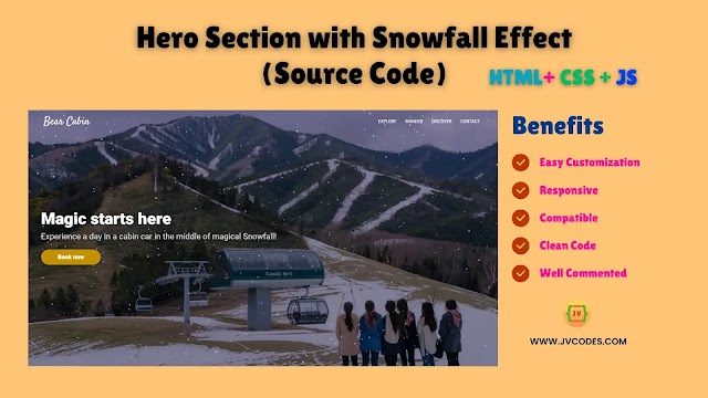 Hero Section with Snowfall Effect Using HTML, CSS, and JavaScript
