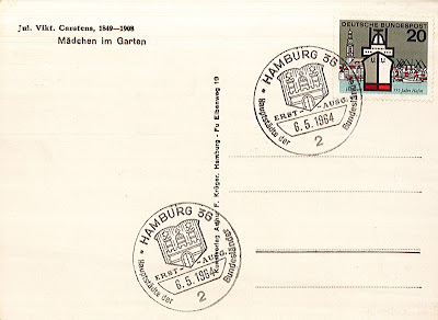 carte postale Allemagne  timbre port de Hambourg 1964