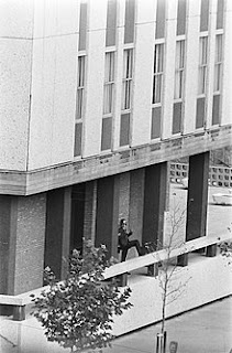 Policeman at the entrance of the French Embassy, The Hague, 1974