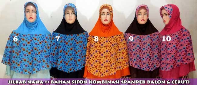 Kami menjual jilbab model kombinasi dua lapis ini