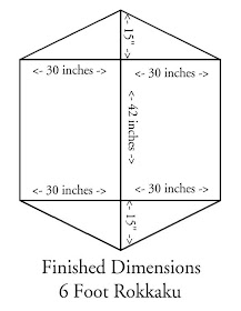 Rokkaku kite dimensions, plan, inches