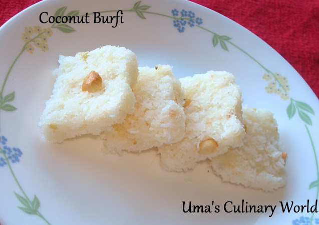 Microwave Coconut Burfi