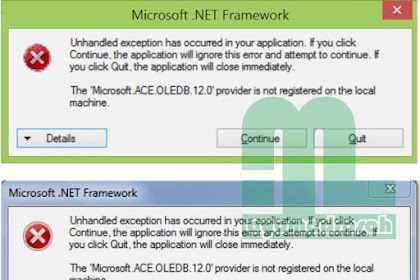 Solusi Error Emis: Microsoft.Ace.Oledb.12.0