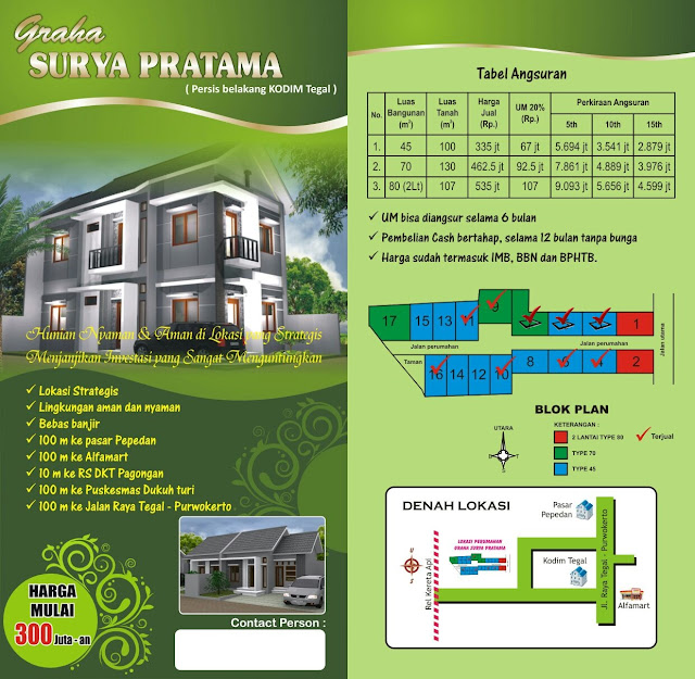 Perumahan di Tegal, 087837901733, Graha Surya Pratama,