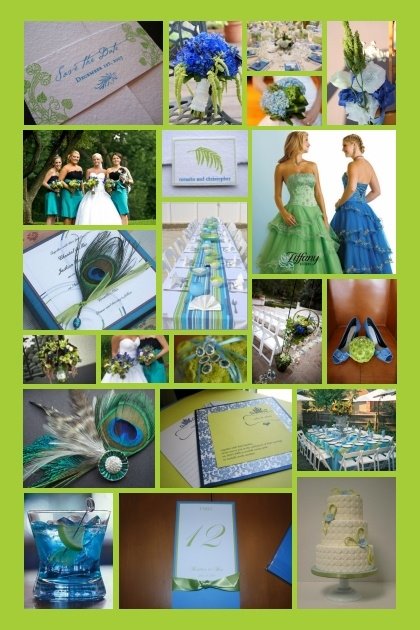 BLUE GREEN WHITE WEDDING COLOR PALETTE