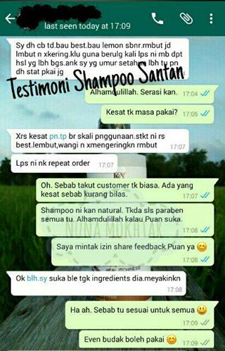 TESTIMONI SYAMPOO SANTAN HOME LAB