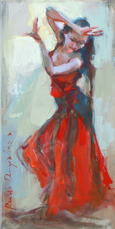 Renata Domagalska pinturas mulheres impressionistas dança flamenco