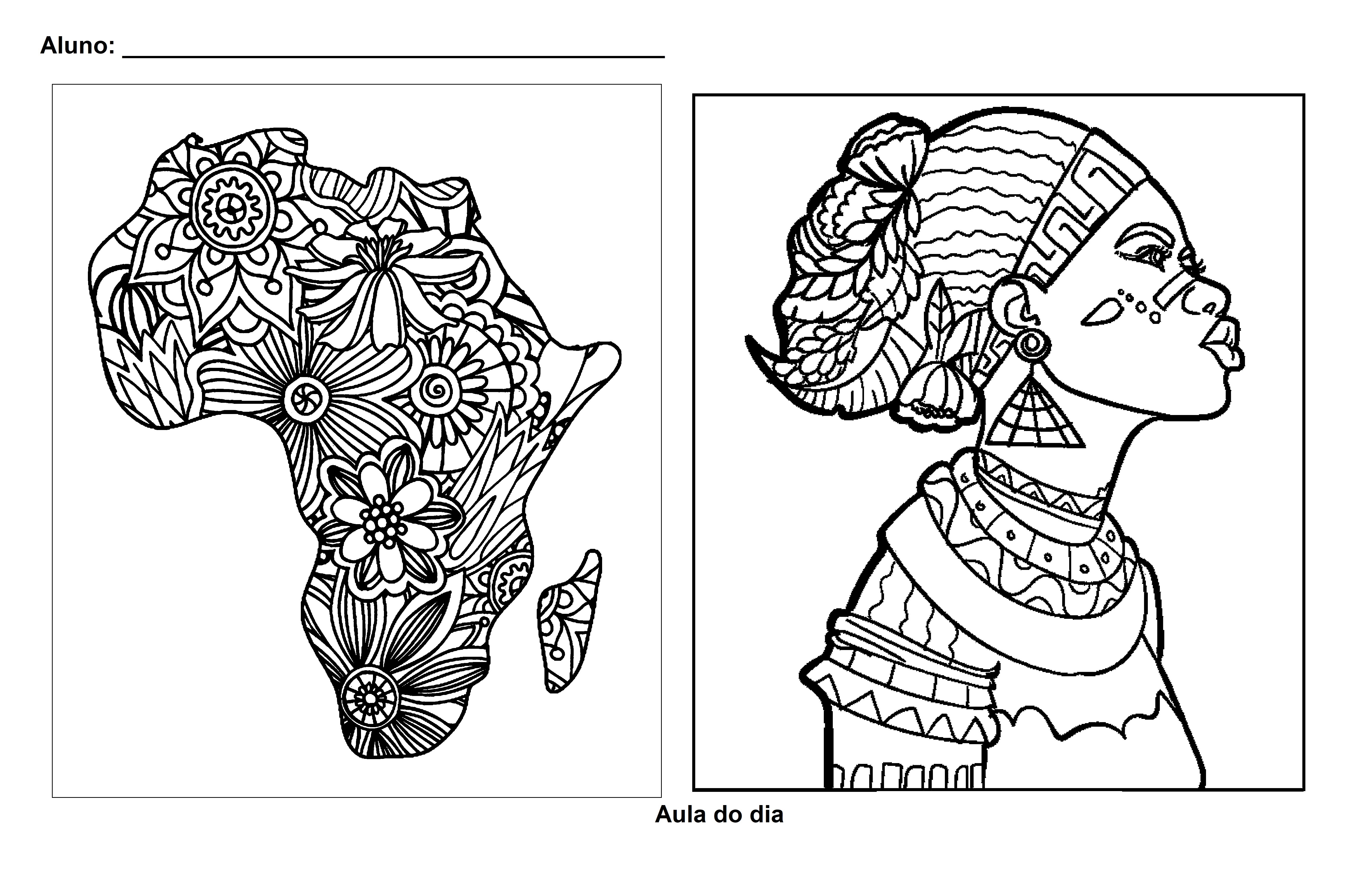 Consciência Negra Atividades Exercícios Desenhos Colorir Pintar Imprimir  História (38) – Assuntos Diversos por – Profª Maria Apª Tagliamento
