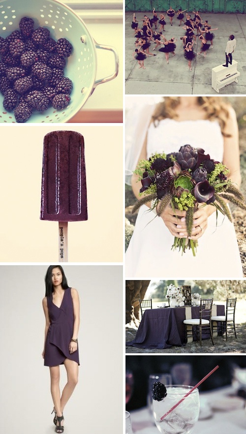 I would love to see blackberry purple paired with blush or pale turquoise in