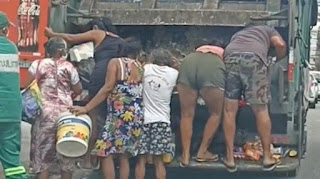 Bairro Cocó: vídeo mostra pessoas recolhendo sobras de caminhão de lixo