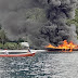 Breaking News : Kapal Dagang Penampung Hasil Bumi Terbakar di Selat Sikakap