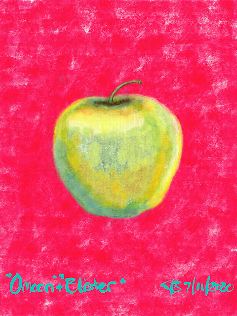 This apple is part of Julia K Burzon’s “An Apple A Day” project and blog (Copyright 2020 all rights reserved). Follow her blog at appleaday4u.blogspot.com