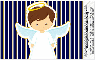 Brunette Angel Boy: First Communion Free Printable Candy Bar Labels.