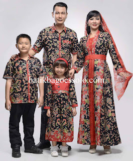 Baju Batik Couple Gamis Keluarga Motif Gentong