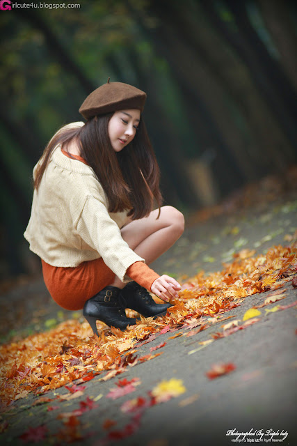 Park-Hyun-Sun-Autumn-Orange-Dress-04-very cute asian girl-girlcute4u.blogspot.com