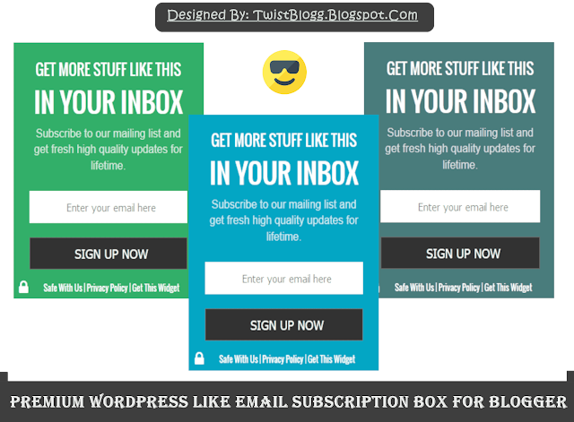 Premium Email Subscription Widget for Blogger